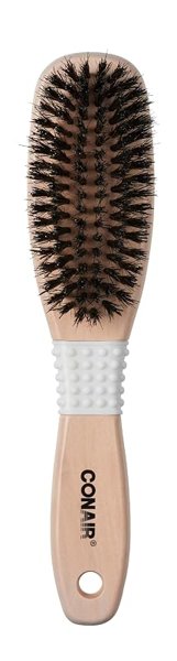 Conair mixed boar bristle hair brush with wooden handle, anti-frizz
