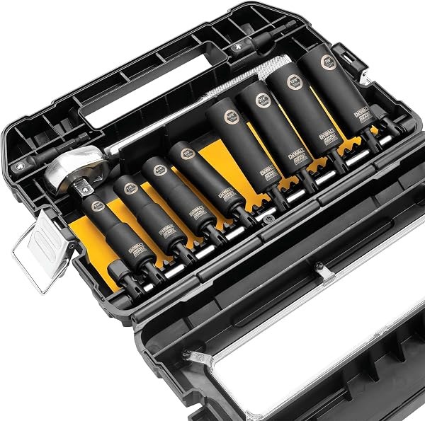 DeWalt 10-piece 1/2" drive impact socket set with adapters