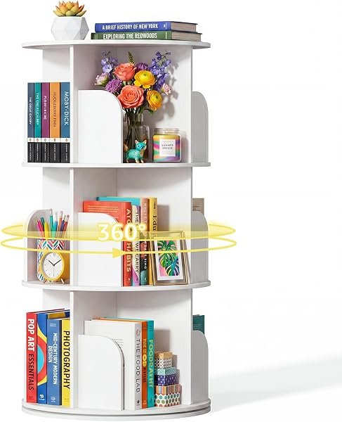 DUMOS rotating bookshelf tower