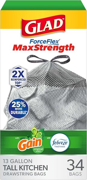Gain ForceFlex trash bags 34-ct