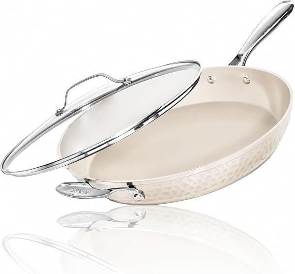 Gotham Steel 14" nonstick pan with lid
