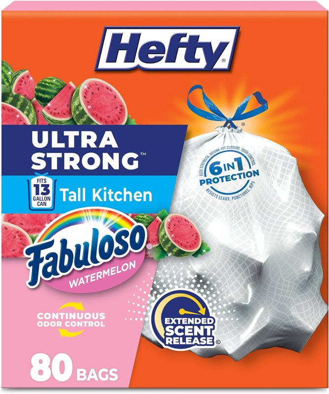 Hefty Ultra Strong 13 gal trash bags, 80 ct