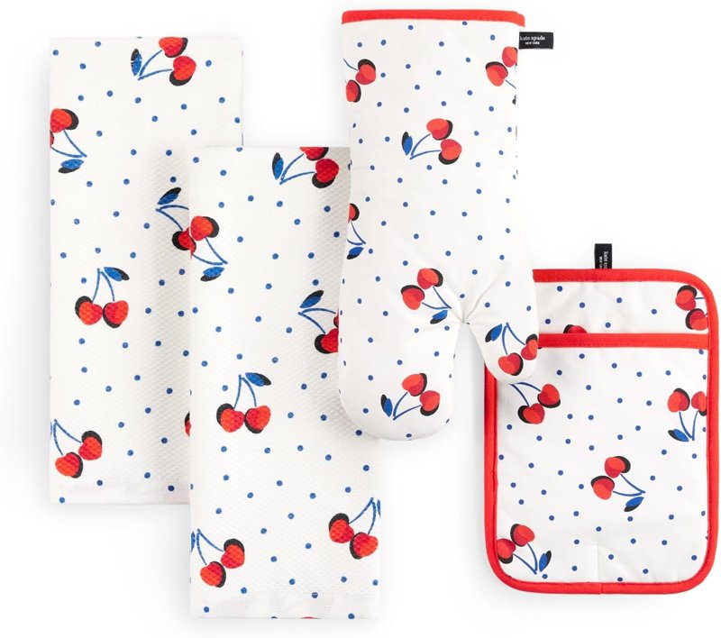 kate spade kitchen towel & oven mitt set