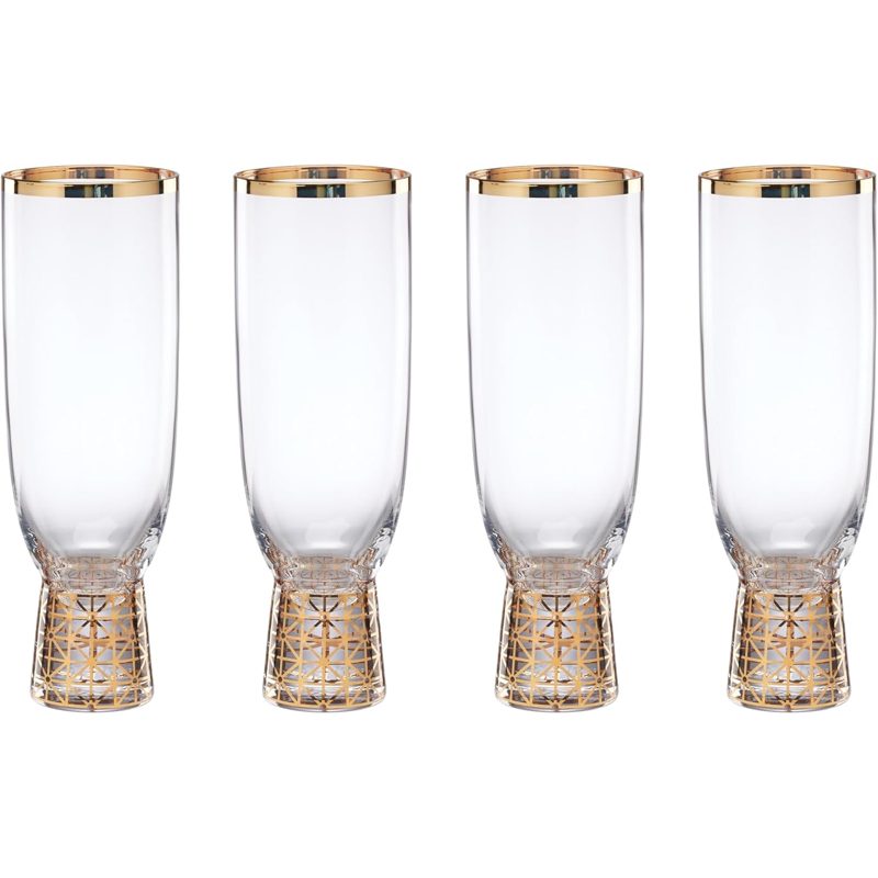 Lenox Tuscany gold frost flutes, set of 4