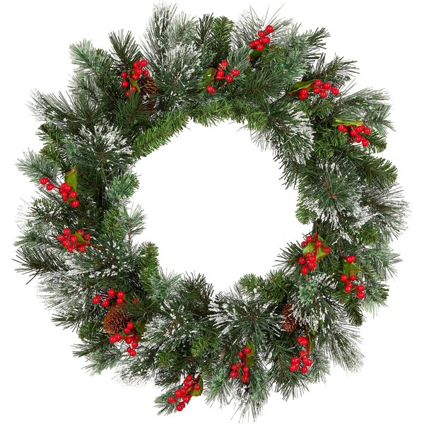 NTC 24 in. pre-lit flocked wreath