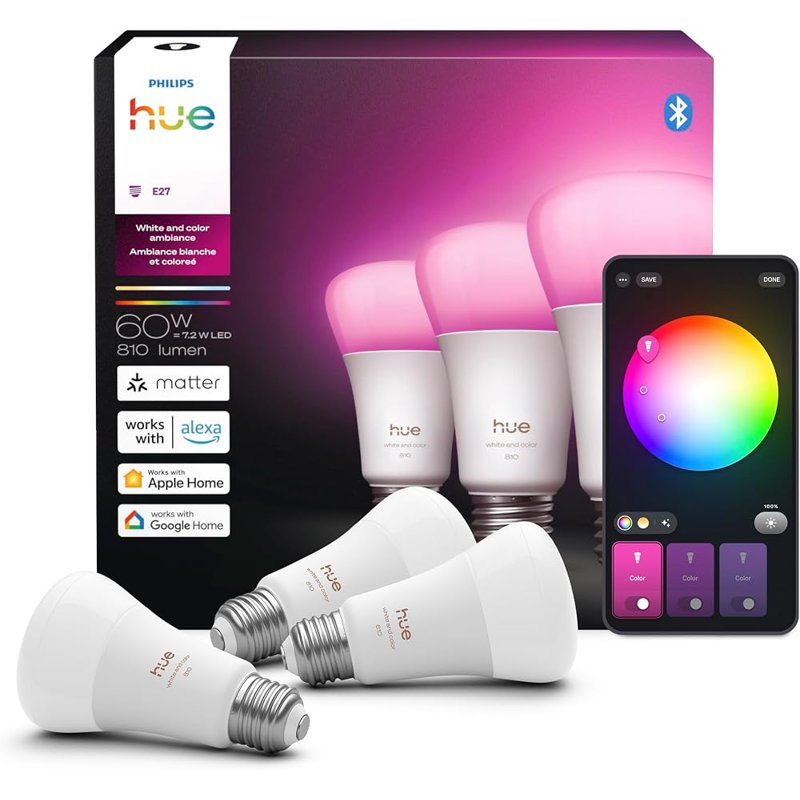 Philips Hue color smart bulbs 3-pack