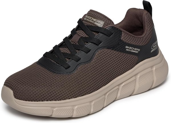 Skechers Men's BOBS B Flex-Arch Edge Sneaker, Chocolate