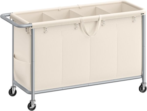 SONGMICS 4-section rolling laundry basket
