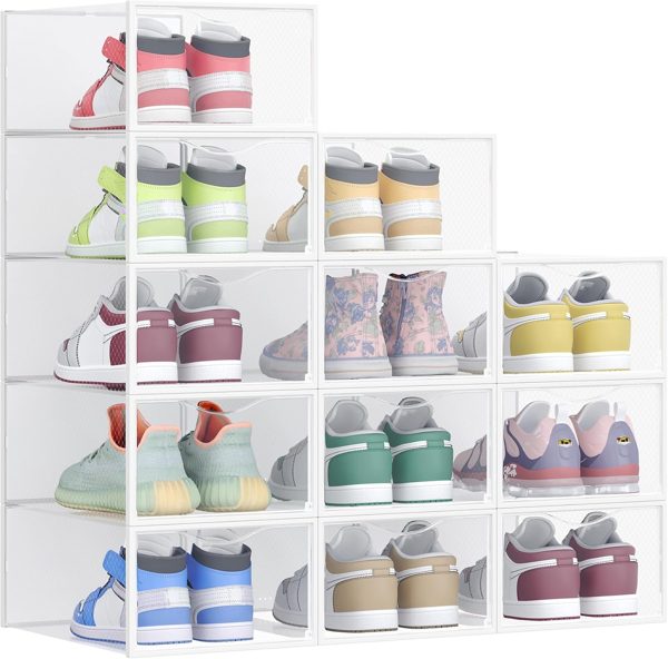 SONGMICS stackable clear shoe boxes, 12 pack