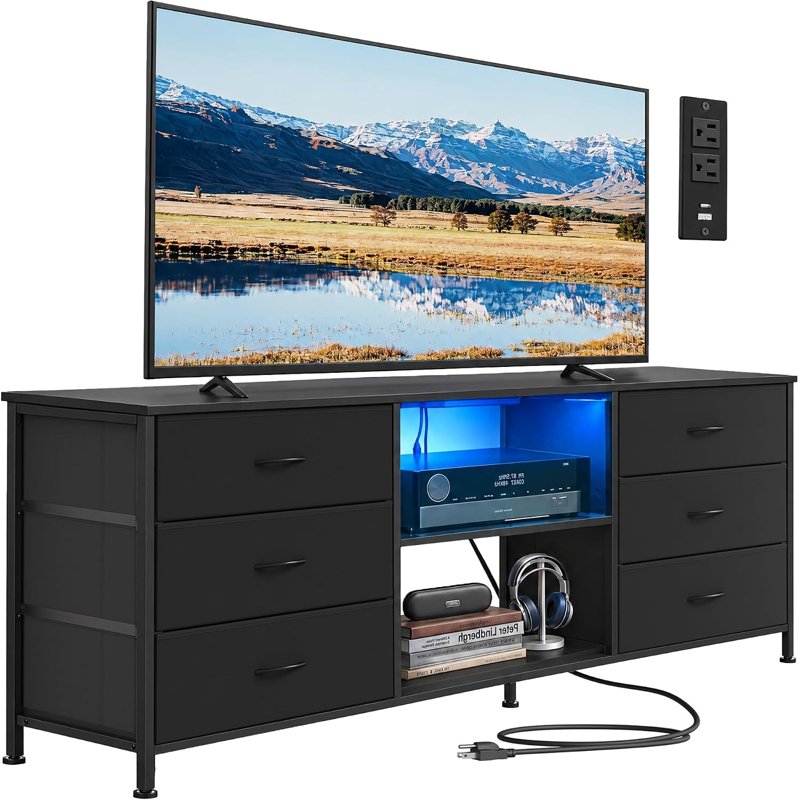 SONGMICS TV stand with 6 drawers