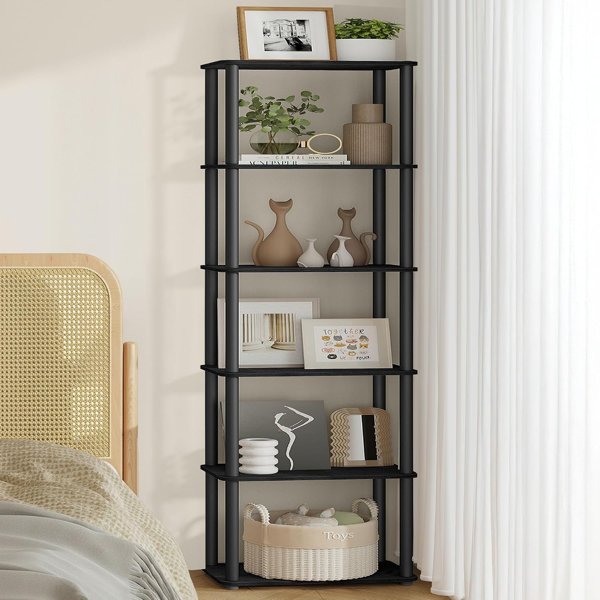 VASAGLE 6-tier slim storage shelf bookcase, 68.3 in tall, toolless assembly