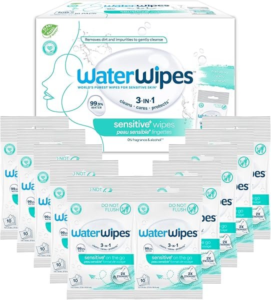 WaterWipes on-the-go facial wipes