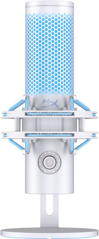 HyperX QuadCast 2 USB condenser microphone, multi-pattern, Frost/Blue