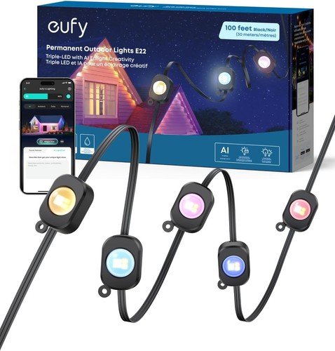 eufy E22 permanent outdoor lights 100 ft, refurb
