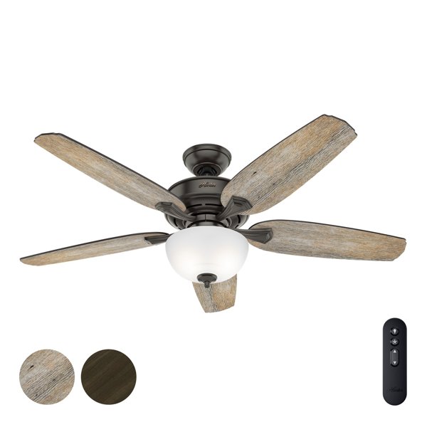 Hunter 54-inch Noble Bronze indoor ceiling fan with LED light and remote (Certified Refurbished)