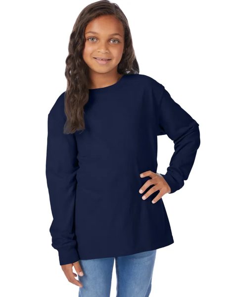 Hanes kids long-sleeve tee