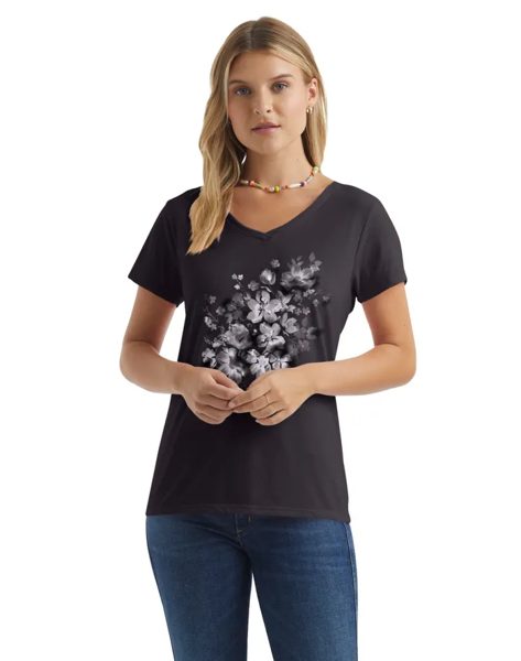 Hanes women's floral V-neck tee