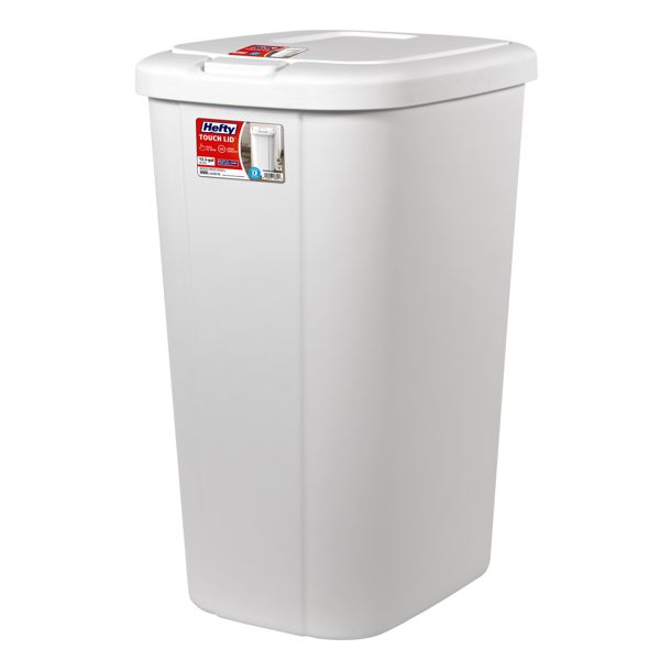 Hefty 13.3 gal touch-top kitchen trash can
