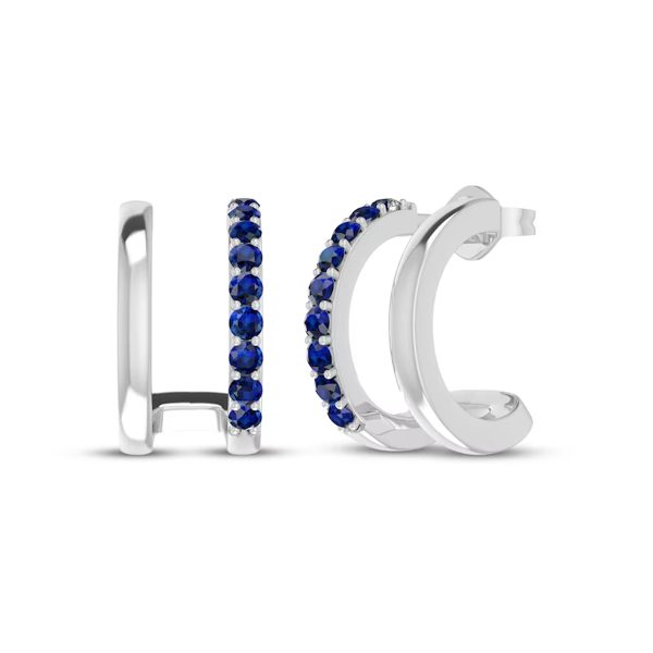 Kay sapphire double J-hoop earrings