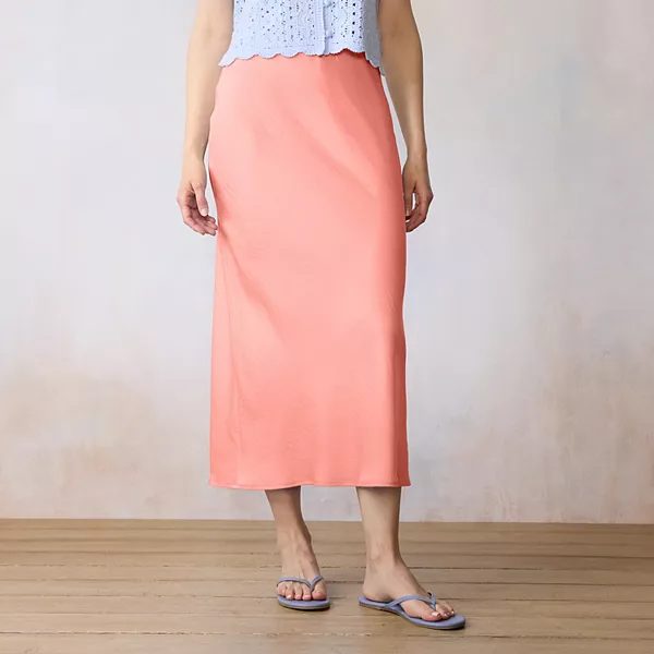LC Lauren Conrad midi slip skirt