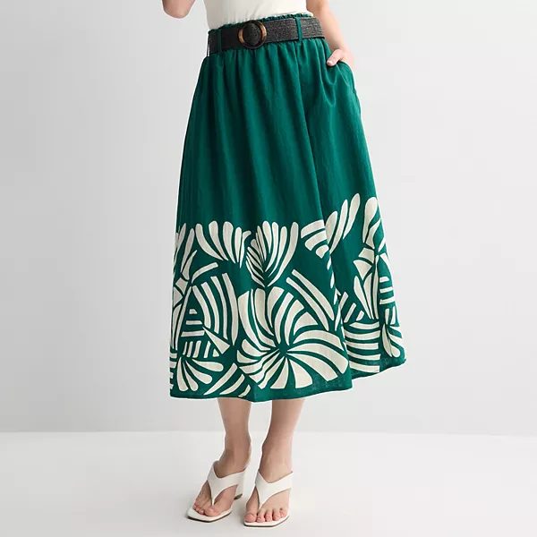 Nine West belted A-line skirt
