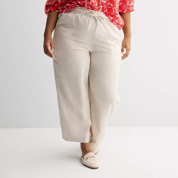 Sonoma plus linen wide-leg pants