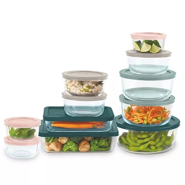 Pyrex 22-piece glass food storage set