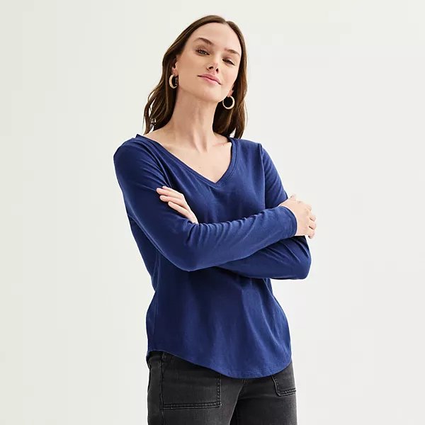 Sonoma long sleeve V-neck tee