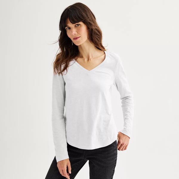 Sonoma women's LS v-neck tee