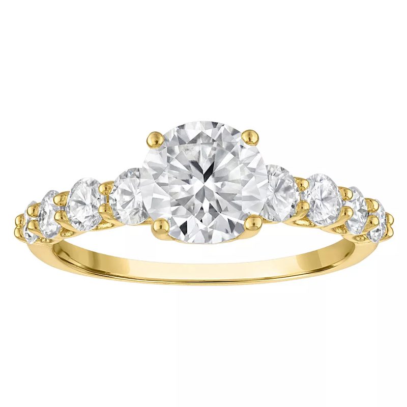 White Lotus moissanite ring