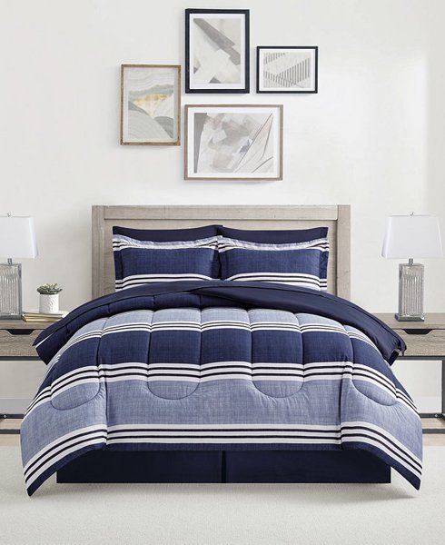 Aiden striped 8-pc comforter set
