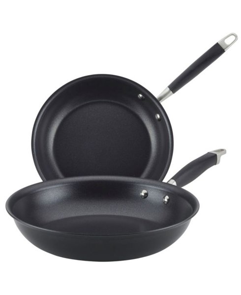 Anolon Advanced Home hard-anodized nonstick skillet set, 2 piece, Onyx