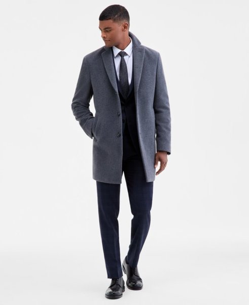 Calvin Klein men's Prosper wool-blend overcoat