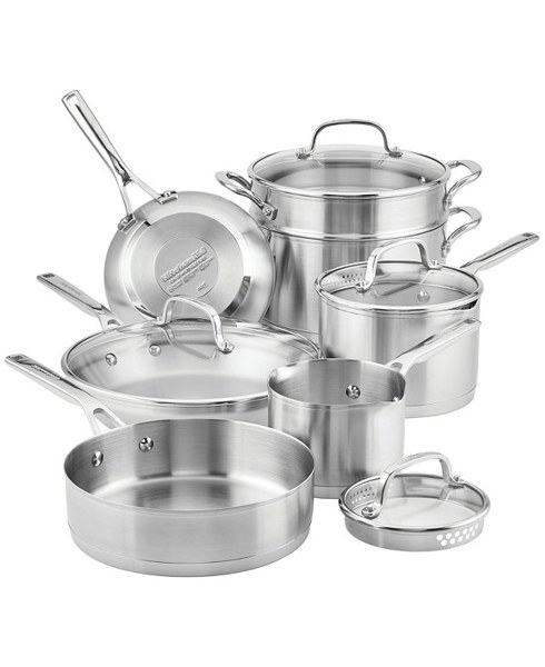 KitchenAid 11-pc stainless cookware set