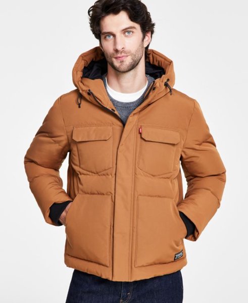 Levi's men's hooded puffer jacket