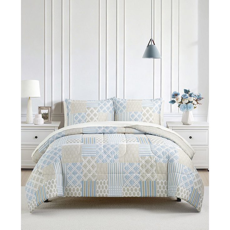 Patchwork reversible 3-pc comforter set