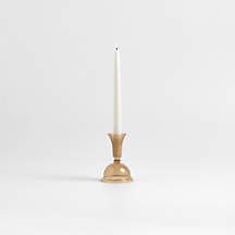 Milano small amber glass taper candle holder