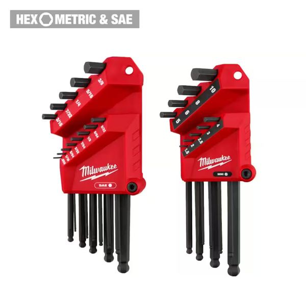 Milwaukee ball-end SAE/metric L-key set 22-pc