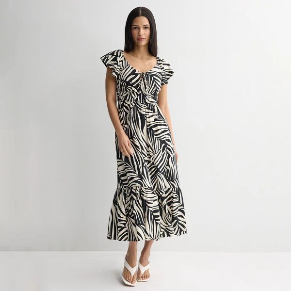 Nine West flutter-sleeve maxi dress