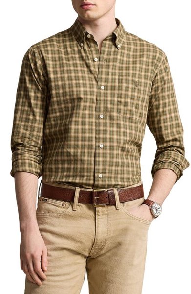 Polo Ralph Lauren classic fit plaid cotton twill button-down shirt