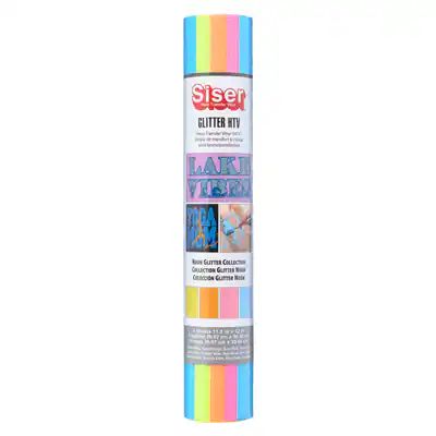 Siser glitter heat transfer vinyl sampler, neon