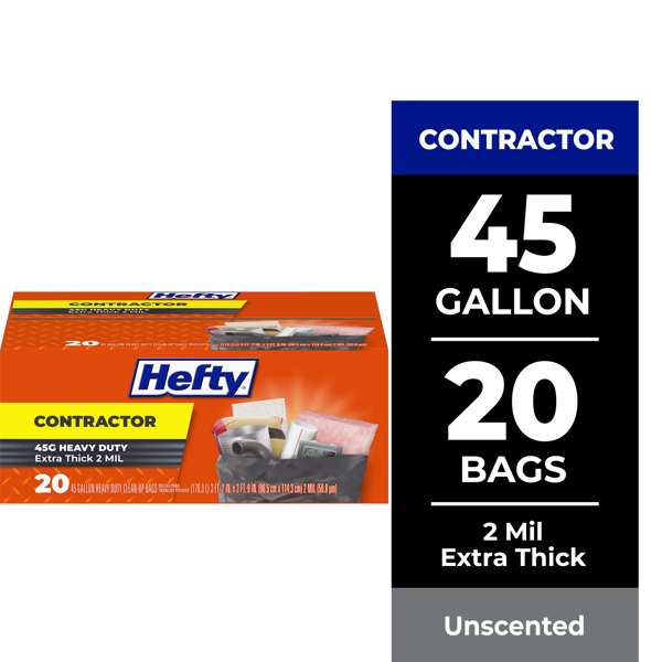 Hefty contractor trash bags 20ct